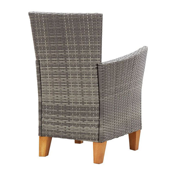 Garden Chairs 2 Pcs With Cushions Pe Rattan Grey