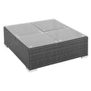6 Piece Garden Lounge Set With Cream White Cushions Poly Rattan