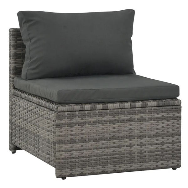 6 Piece Garden Lounge Set With Cushions Polyethylene Rattan Grey