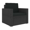 6 Piece Garden Lounge Set With Black Cushions Pe Rattan Black