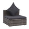 7 Piece Garden Lounge Set With Cushions And Canopy Poly Rattan Grey