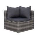 5 Piece Garden Sofa Set With Cushions And Pillows Poly Rattan Grey