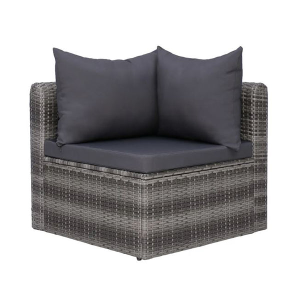 5 Piece Garden Sofa Set With Cushions And Pillows Poly Rattan Grey