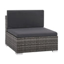 8 Piece Garden Lounge Set With Cushions Pe Rattan Grey And Dark Grey