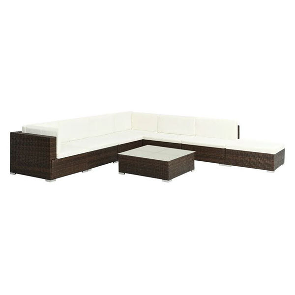 8 Piece Garden Patio Lounge Set With Cushions Poly Rattan