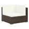 6 Piece Garden Lounge Set With Cream White Cushions Poly Rattan