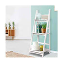 Display Shelf 3 Tier Wooden Ladder Storage Book Shelves Rack White