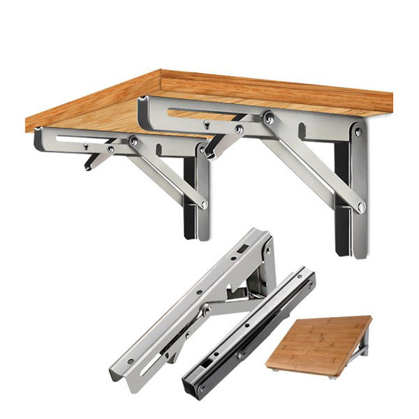 14 Inch Folding Table Bracket 2 Pcs Stainless Steel Silver