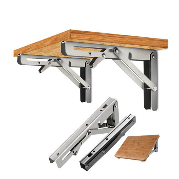 2 Pcs 20 Inch Folding Table Bracket Stainless Steel Triangle 150Kg