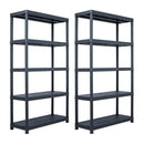 Storage Shelf Racks 2 Pcs Black 250 Kg 80X40X180 Cm Plastic