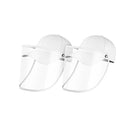 2X Outdoor Hat Anti Fog Dust Saliva Cap Face Shield Cover Adult White