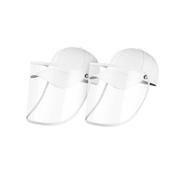 2X Outdoor Hat Anti Fog Dust Saliva Cap Face Shield Cover Adult White