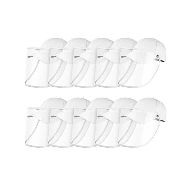 10X Outdoor Hat Anti Fog Dust Saliva Cap Full Face Shield Adult White