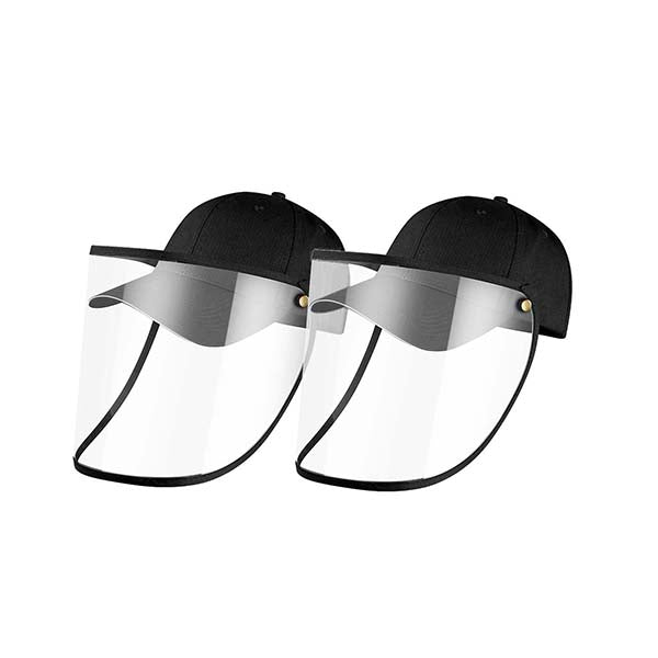 2X Outdoor Hat Anti Fog Dust Saliva Cap Face Shield Cover Adult Black