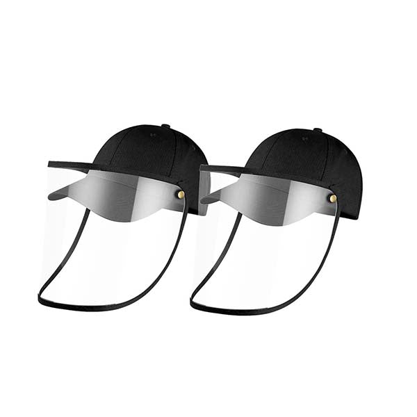 2X Outdoor Hat Anti Fog Dust Saliva Cap Face Shield Cover Kids Black
