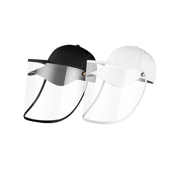 2X Outdoor Hat Anti Fog Dust Saliva Cap Face Shield Adult Black White