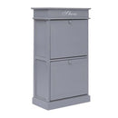 Shoe Cabinet 50X28X98 Cm Paulownia Wood Grey