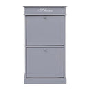 Shoe Cabinet 50X28X98 Cm Paulownia Wood Grey