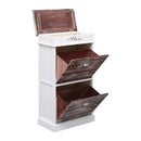 Shoe Cabinet Brown 50X28X98 Cm Paulownia Wood