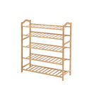 Bamboo Shoe Rack Storage Wooden Organizer Shelf Stand 5 Tiers Layers 80Cm