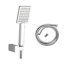 Bathroom Square Chrome Handheld Shower With Flexible Hose And Holder