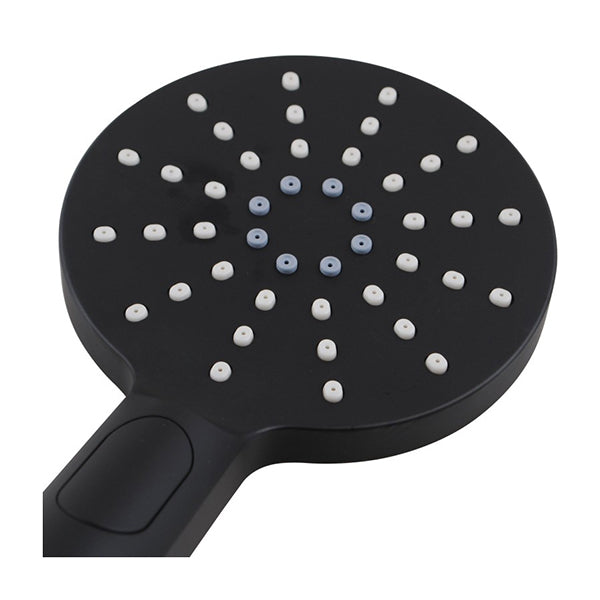 Abs 3 Modes Round Handheld Shower With Shower Hose Black