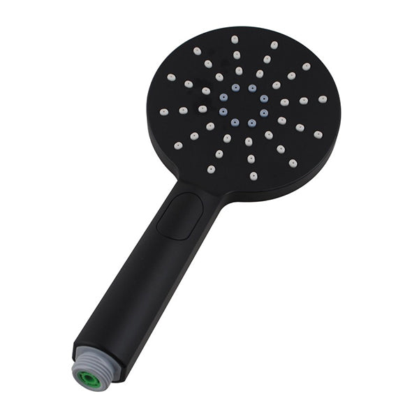 Abs 3 Modes Round Handheld Shower With Shower Hose Black