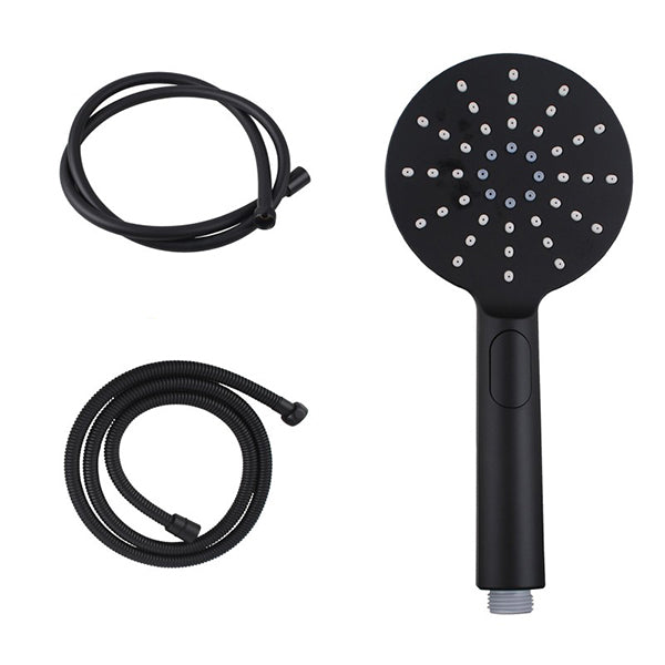 Abs 3 Modes Round Handheld Shower With Shower Hose Black
