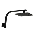 200 Mm 8 Inch Slim Black Rainfall Shower Head Wall Goose Neck Arm Set