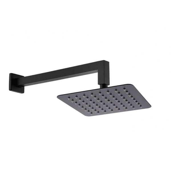 8 Inch Shower Head With 400Mm Wall Shower Arm Black