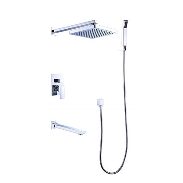 8 inch Rain Shower Head Straight Wall Arm Mixer Set Bath Spout Tap