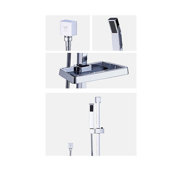 Hand Held Shower Rail Soap Dish Bathroom Set