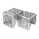 Two Piece Side Tables Square Aluminium Silver