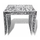 Two Piece Side Tables Square Aluminium Silver
