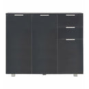 Sideboard High Gloss Black 107X35X76 Cm