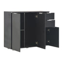 Sideboard High Gloss Black 107X35X76 Cm