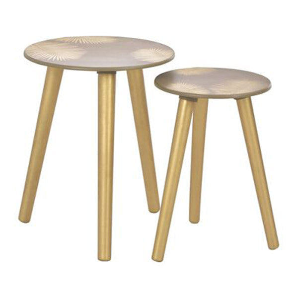 Nesting Side Tables 2 Pcs Gold 40X45 Cm And 30X40 Cm Mdf