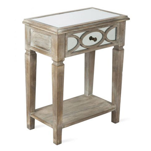 Wooden Mirrored Side Table 60X34X76Cm