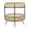 2 Tier Bamboo And Metal Side Table Natural 47X47X54Cm