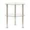 2 Tier Side Table 38X38X50 Cm Transparent Tempered Glass