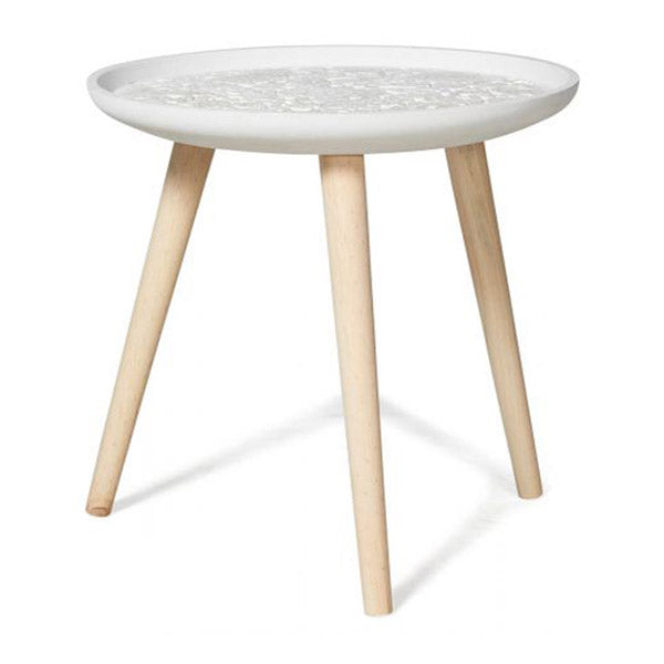 Wooden Side Table White 49Cm