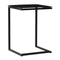 Side Table Black 40X40X60 Cm Tempered Glass