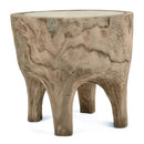 Wooden Side Table Natural With Glass Top 44X44X49Cm