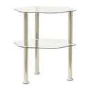 2 Tier Side Table 38X38X50 Cm Transparent Tempered Glass