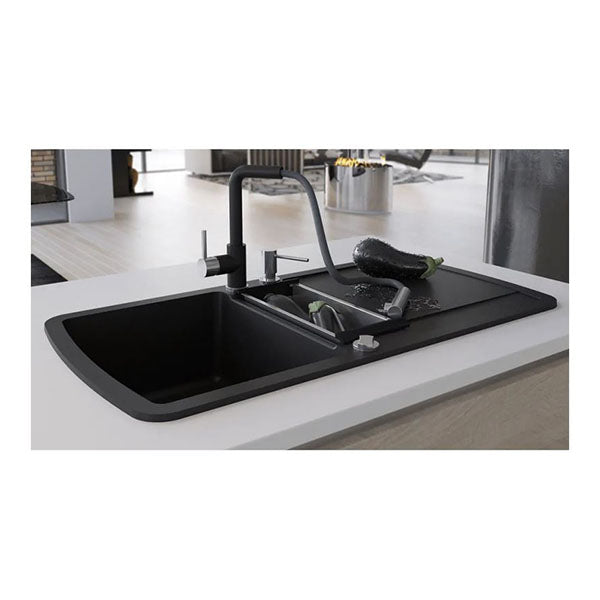 Granite Kitchen Sink Double Basin Black