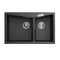 800X500X220 Mm Carysil Black Double Bowl Granite Kitchen Sink