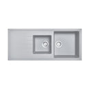 1160X500Mm Double Bowls With Drainer Board Granite Kitchen Mount Grey