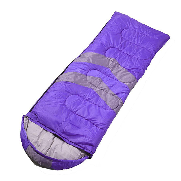 Outdoor Camping Thermal Sleeping Bag Envelope Tent Hiking Purple