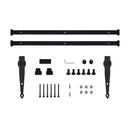 Mini Sliding Barn Door Kit Carbon Steel 200 Cm Pointed Design