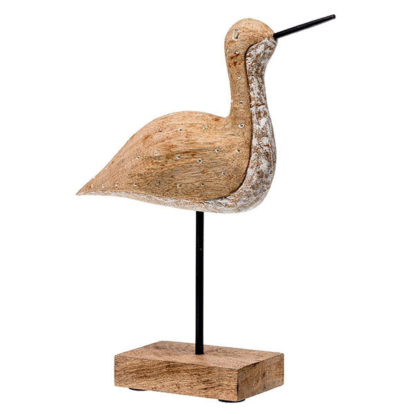 Small Bird On Mango Wood Stand 31X9X36Cm